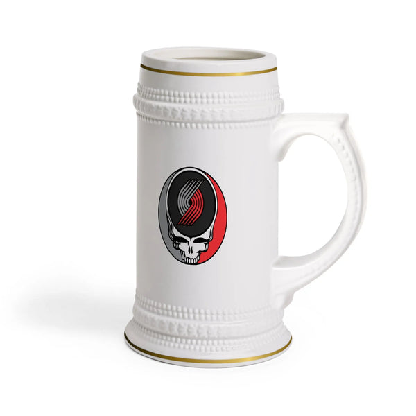 Portland Trailblazers Grateful Dead Stealie Beer Stein Mug - NBA - StealieShop