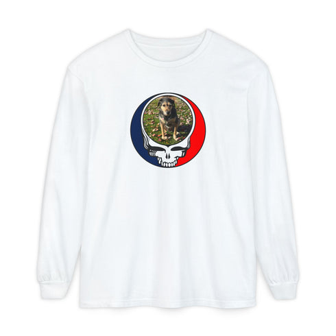 Custom Dog Stealie Garment-Dyed Long Sleeve T-Shirt (165)
