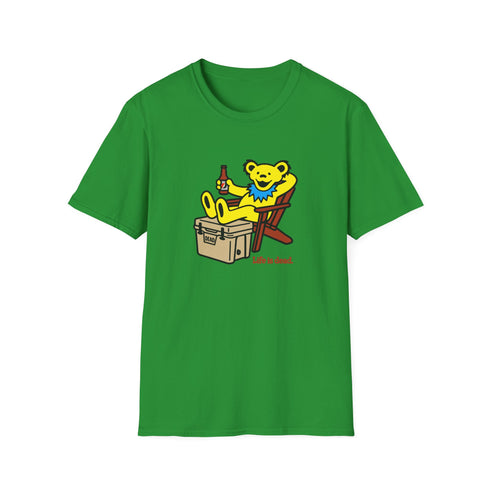 Chillin' Bear - Yellow - Life is dead. Grateful Dead T-Shirt