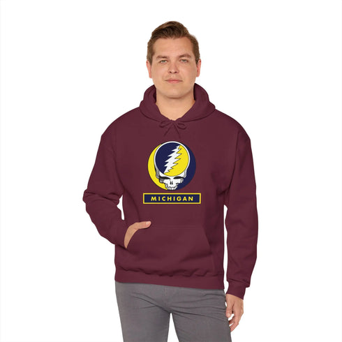 University of Michigan Grateful Dead Unisex Heavy Blend Hoodie StealieShop