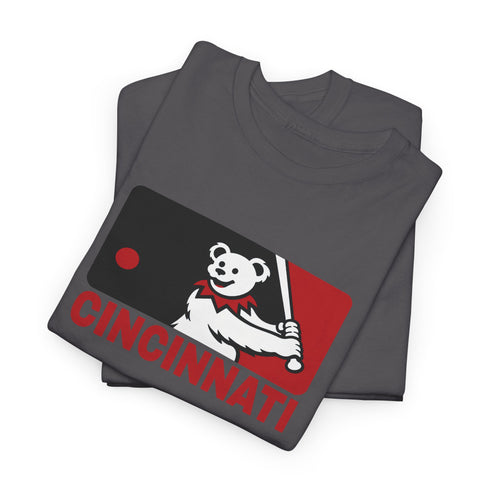 Cincinnati Reds Dancing Bear MLB Logo Unisex Grateful Dead T-Shirt