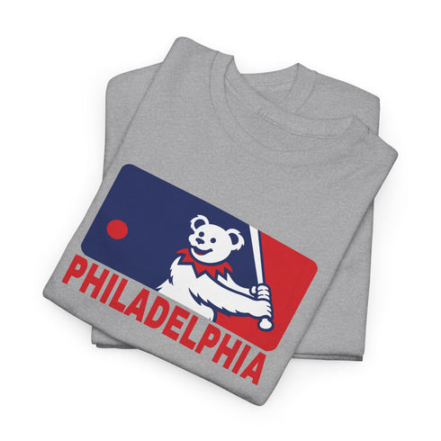 Philadelphia Phillies Dancing Bear MLB Logo Unisex Grateful Dead T-Shirt