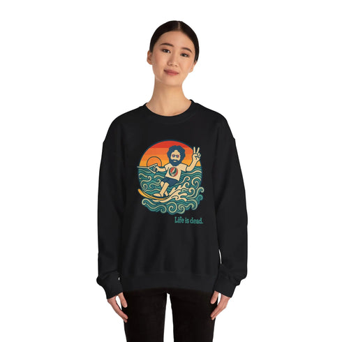 Grateful Dead - Waterskiin' Jerry Life is dead. Crewneck Sweatshirt - StealieShop