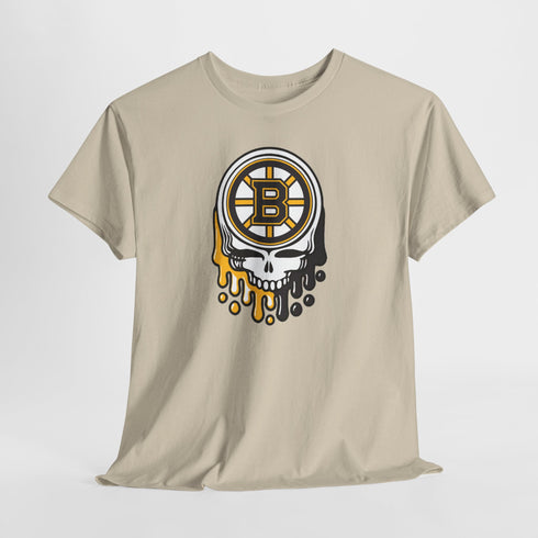 Boston Hockey Dripping Stealie Unisex Heavy Cotton Tee
