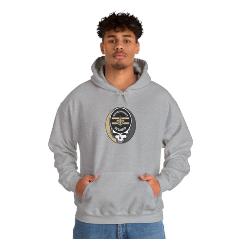 New Orleans Saints Grateful Dead Hooded Sweatshirt - NFL Fan Apparel - StealieShop