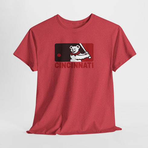 Cincinnati Reds Dancing Bear MLB Logo Unisex Grateful Dead T-Shirt