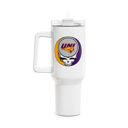 Grateful Dead - University of Northern Iowa Stealie "Fat Man" Tumbler, Double Insulated 40oz Travel Mug - StealieShop