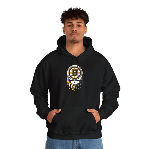 Boston Bruins Dripping Stealie Unisex Heavy Blend Hoodie Printify