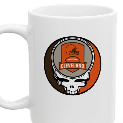 Grateful Dead - The Gridiron Collection: Cleveland Browns Stealie Ceramic Coffee Mug - NFL - StealieShop