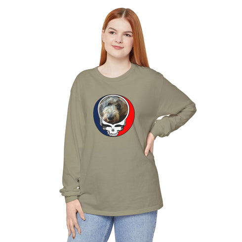 Custom Dog Garment-Dyed Long Sleeve T-Shirt (153)