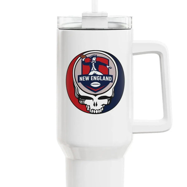 Grateful Dead - The Gridiron Collection: New England Patriots Stealie "Fat Man" Tumbler, Double Insulated 40oz Travel Mug - NFL - StealieShop