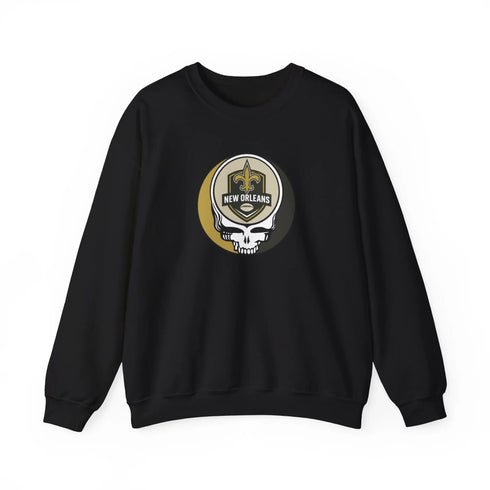 Grateful Dead - New Orleans Saints Grateful Dead Stealie Crewneck Sweatshirt - StealieShop