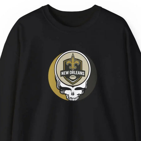 Grateful Dead - New Orleans Saints Grateful Dead Stealie Crewneck Sweatshirt - StealieShop