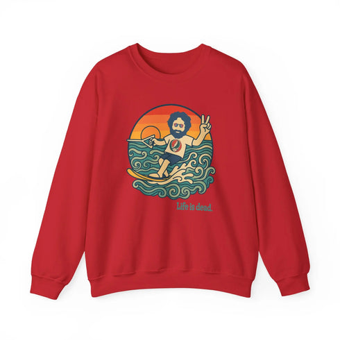 Grateful Dead - Waterskiin' Jerry Life is dead. Crewneck Sweatshirt - StealieShop