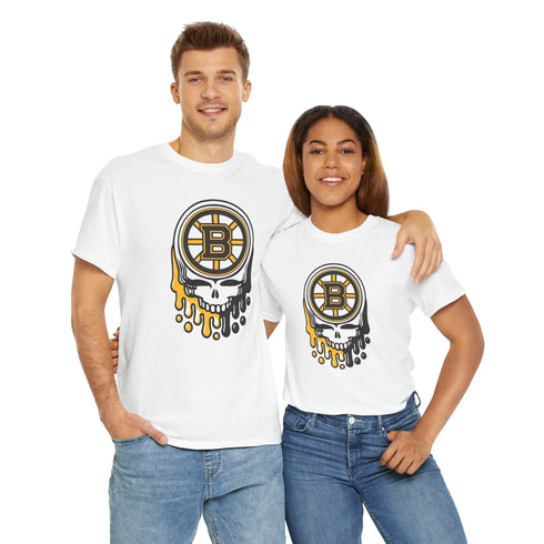 Grateful Dead - Boston Bruins Dripping Stealie Unisex Heavy Cotton Tee - StealieShop