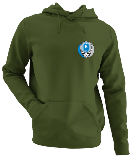 Bentley University - Premium Grateful Dead Left Chest Hoodie - Military Green - 7