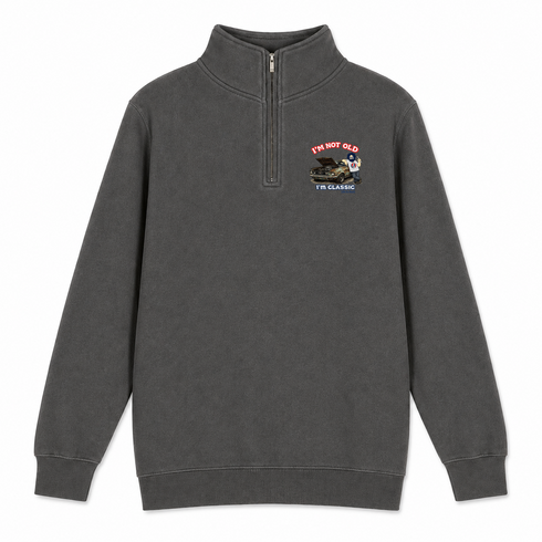 I'm Not Old. I'm Classic. - Life is dead. Jerry - Premium Grateful Dead Quarter-Zip Pullover - Charcoal - 5