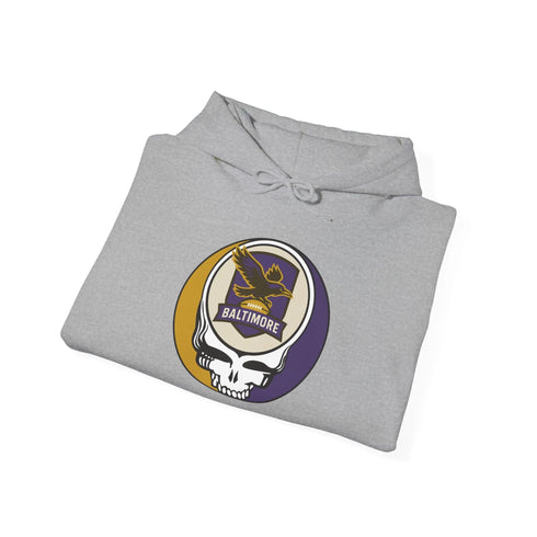 Grateful Dead - Baltimore Ravens Stealie Grateful Dead Hooded Sweatshirt - NFL - StealieShop