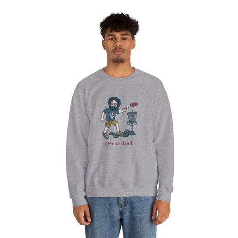 Grateful Dead - Disc Golfin' Jerry | Life is dead. Crewneck Sweatshirt - StealieShop