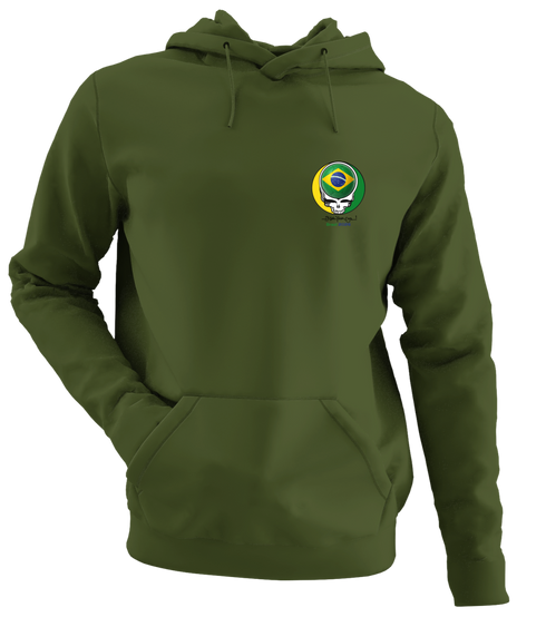 Brazil FIFA New Ball - Premium Grateful Dead Left Chest Hoodie - Military Green - 7