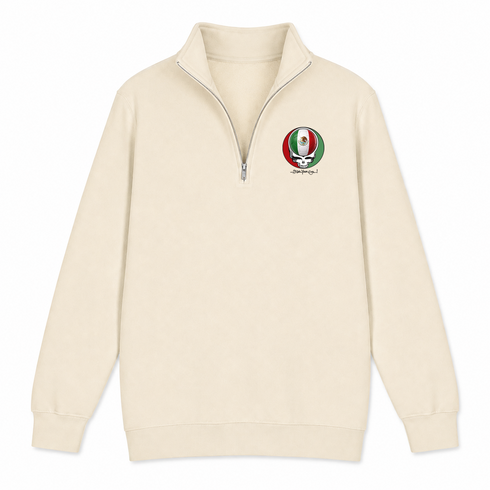 Mexico FIFA World Cup - Premium Grateful Dead Quarter-Zip Pullover - Sand - 2