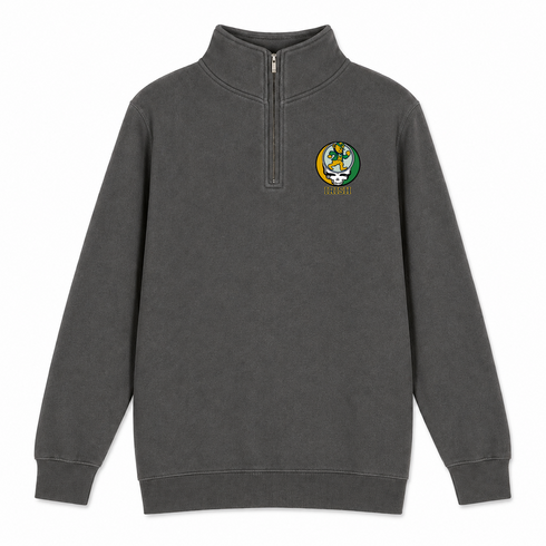 Notre Dame University Dancing Leprechaun - Premium Grateful Dead Quarter-Zip Pullover - Charcoal - 5