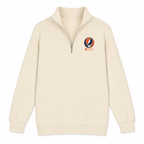 Syracuse University - Premium Grateful Dead Quarter-Zip Pullover - Sand - 2