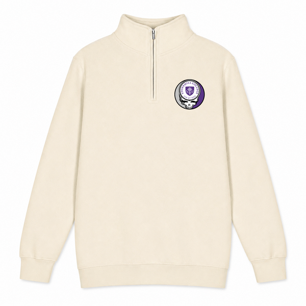 Stonehill College - Premium Grateful Dead Quarter-Zip Pullover - Sand - 1