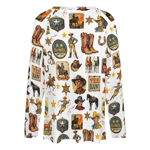 Grateful Dead - Baha Ranch Long Sleeve Vintage Cowboy Collage Top - StealieShop