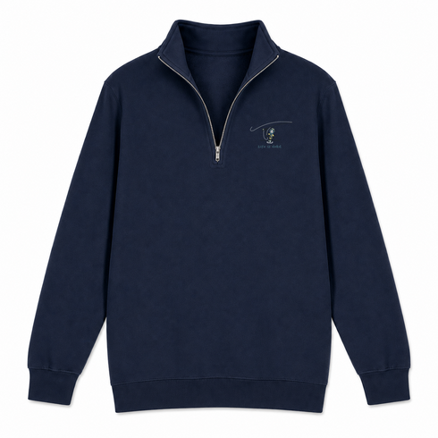 Jerry' Fly Fishin' - Life is dead.® - Premium Grateful Dead Quarter-Zip Pullover - Navy - 4