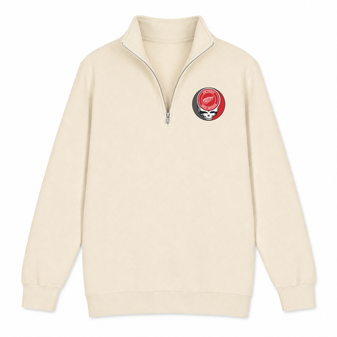 Detroit Red Wings - Premium Grateful Dead Quarter-Zip Pullover - Sand - 2