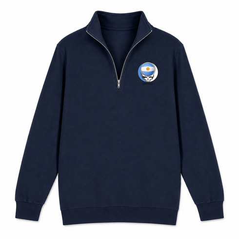 Argentina FIFA World Cup - Premium Grateful Dead Quarter-Zip Pullover - Navy - 4