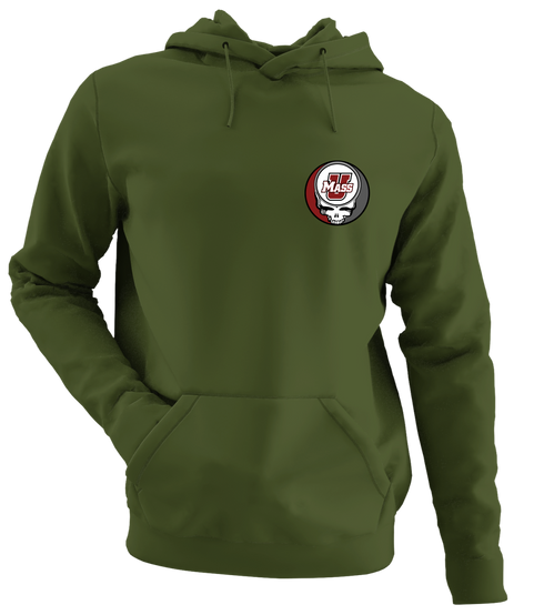 UMASS - Premium Grateful Dead Left Chest Hoodie - Military Green - 7