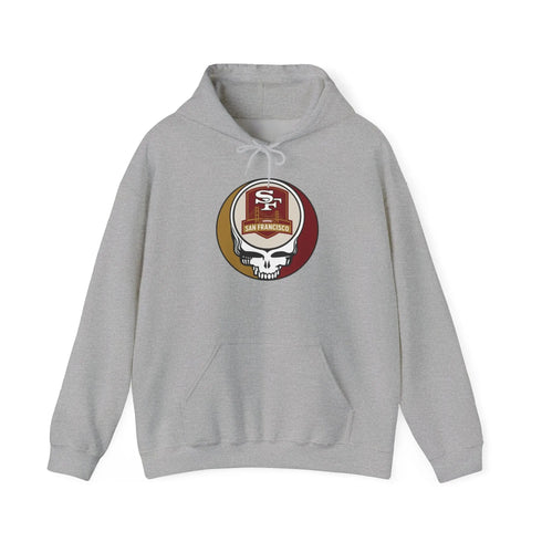 Grateful Dead - San Francisco 49ers Stealie Grateful Dead Hooded Sweatshirt - NFL - StealieShop
