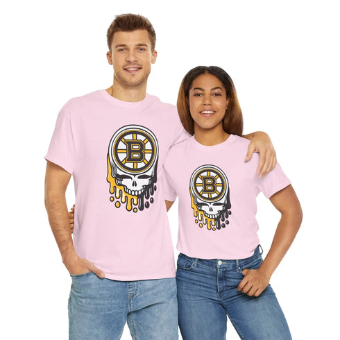 Grateful Dead - Boston Bruins Dripping Stealie Unisex Heavy Cotton Tee - StealieShop
