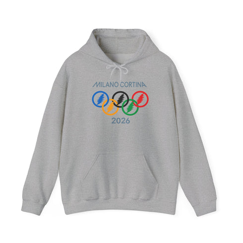 Olympic Stealie Rings' 2026 Milano Cortina Olympics Unisex Heavy Blend Grateful Dead Hoodie