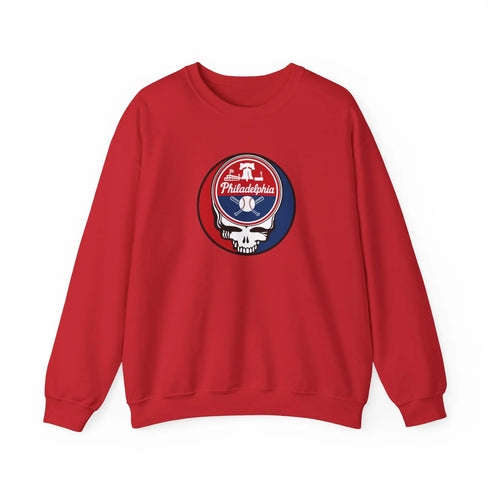 Grateful Dead - Philadelphia Phillies Grateful Dead Stealie Crewneck Sweatshirt - MLB - StealieShop