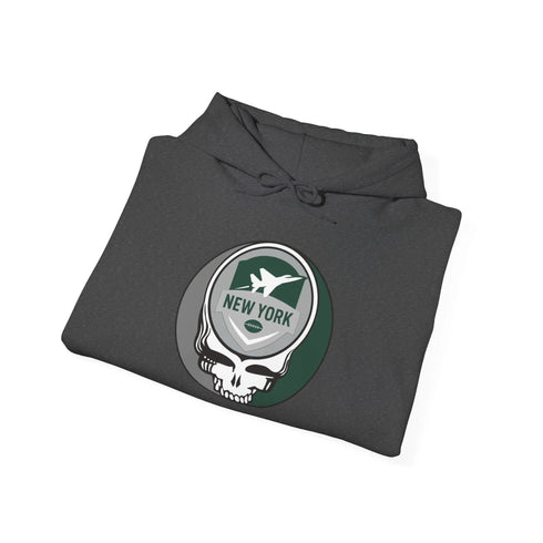 Grateful Dead - New York Jets Stealie Grateful Dead Hooded Sweatshirt - NFL - StealieShop