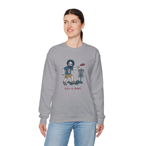 Grateful Dead - Disc Golfin' Jerry | Life is dead. Crewneck Sweatshirt - StealieShop