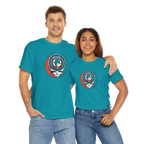 Miami Dolphins Grateful Dead Steal Your Face T-Shirt Printify