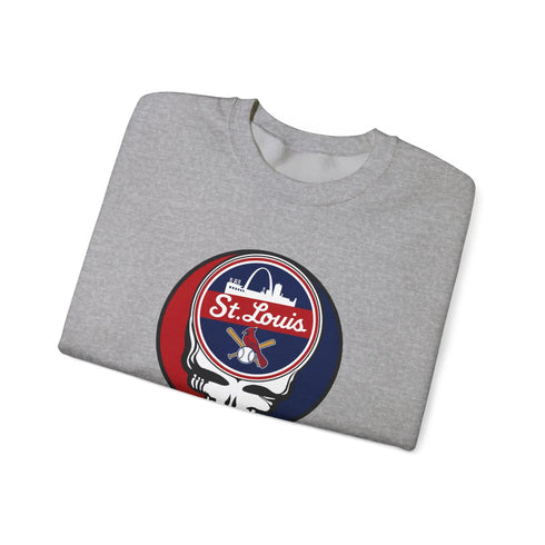 Grateful Dead - St. Louis Baseball Stealie Grateful Dead Crewneck Sweatshirt - MLB - StealieShop