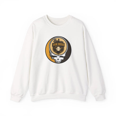 Grateful Dead - San Diego Padres Grateful Dead Stealie Crewneck Sweatshirt - MLB - StealieShop