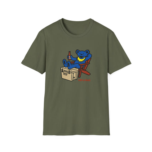 Chillin' Bear - Blue - Life is dead. Grateful Dead T-Shirt