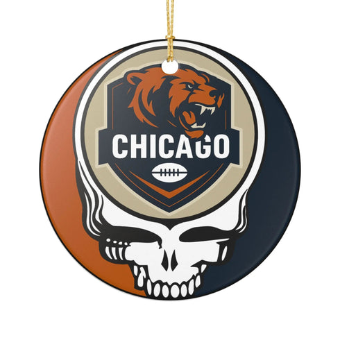 Grateful Dead - Chicago Football Stealie Christmas Ornament - StealieShop
