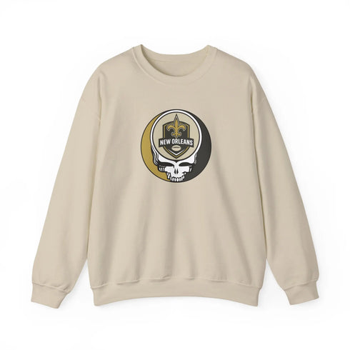 Grateful Dead - New Orleans Saints Grateful Dead Stealie Crewneck Sweatshirt - StealieShop