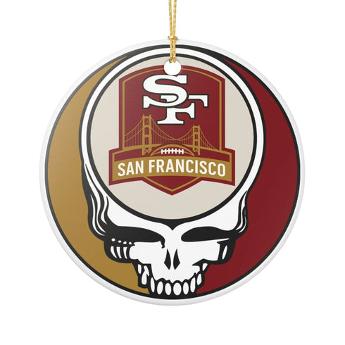 Grateful Dead - San Francisco Football Stealie Christmas Ornament - StealieShop