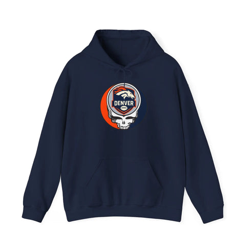 Grateful Dead - Denver Broncos Stealie Grateful Dead Hooded Sweatshirt - NFL - StealieShop