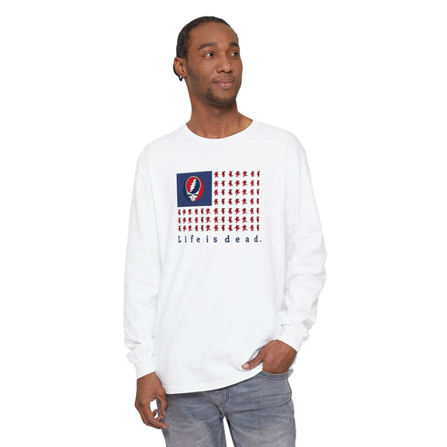 Grateful Dead - Stealie & Bears Flag Vineyard Collection Garment-Dyed Long Sleeve - StealieShop