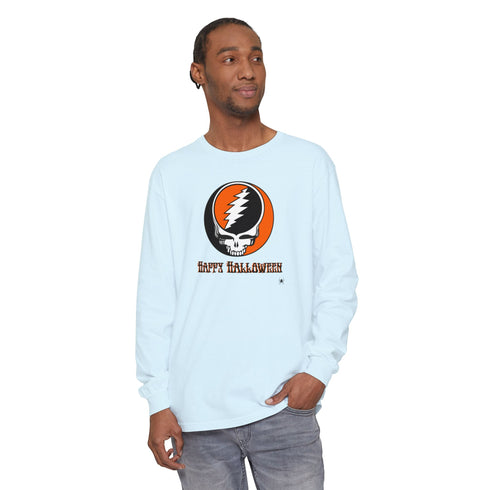 Happy Halloween Stealie Garment-Dyed Long Sleeve T-Shirt