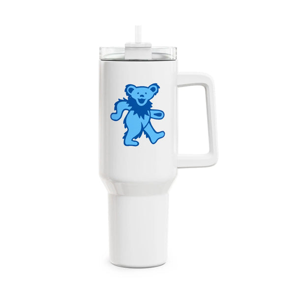 Grateful Dead - Blue Dancing Bear "Fat Man" Tumbler, Double Insulated 40oz Travel Mug - StealieShop